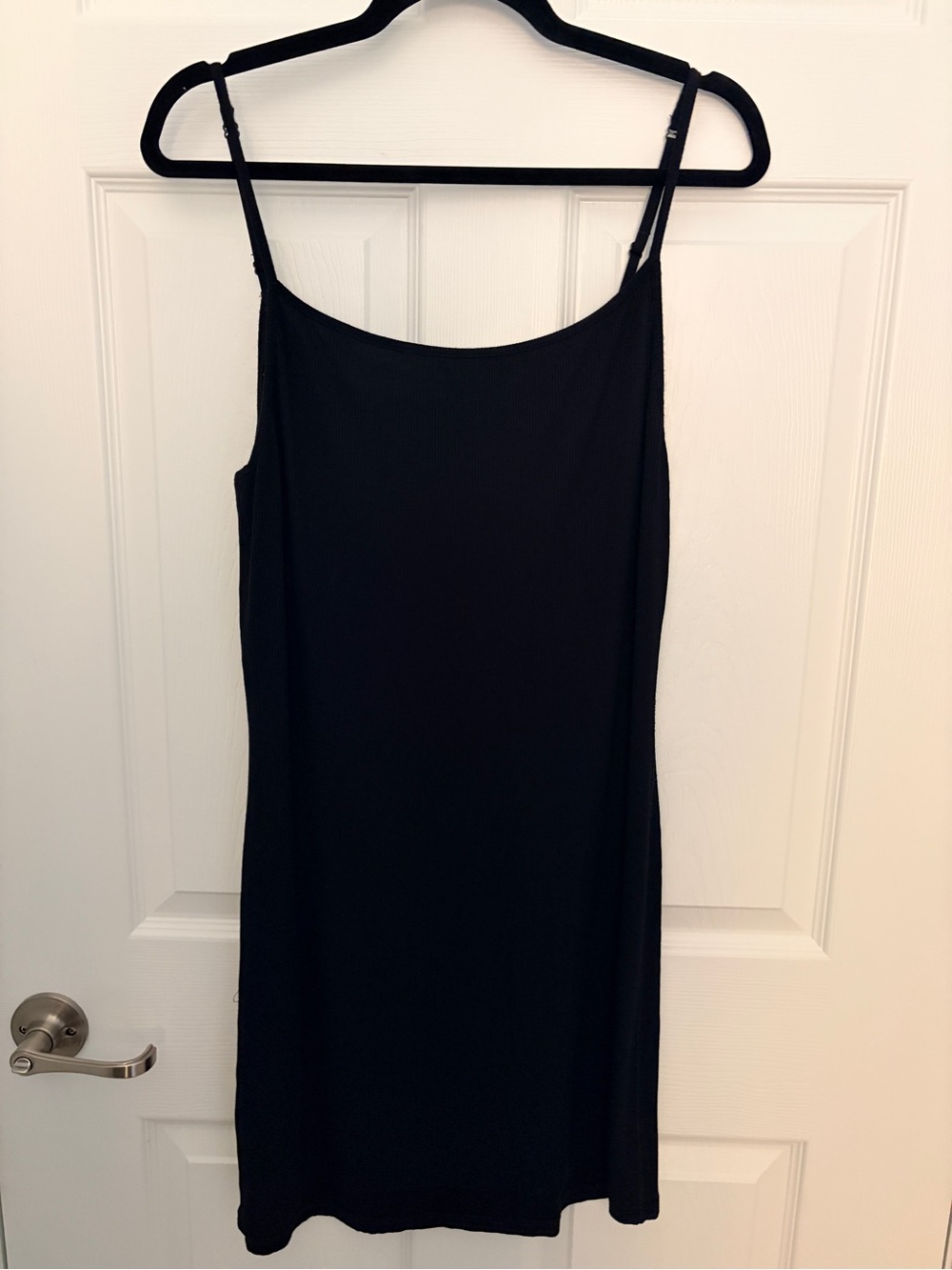 SKIMS Black Mini Slip Chemise with Adjustable Spaghetti Straps